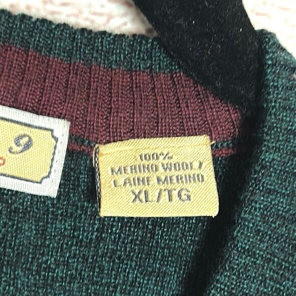 Vintage Joey Rodolfo 1879 Merino Wool Sweater Green V-neck Men’s XL Excellent - Picture 8 of 9